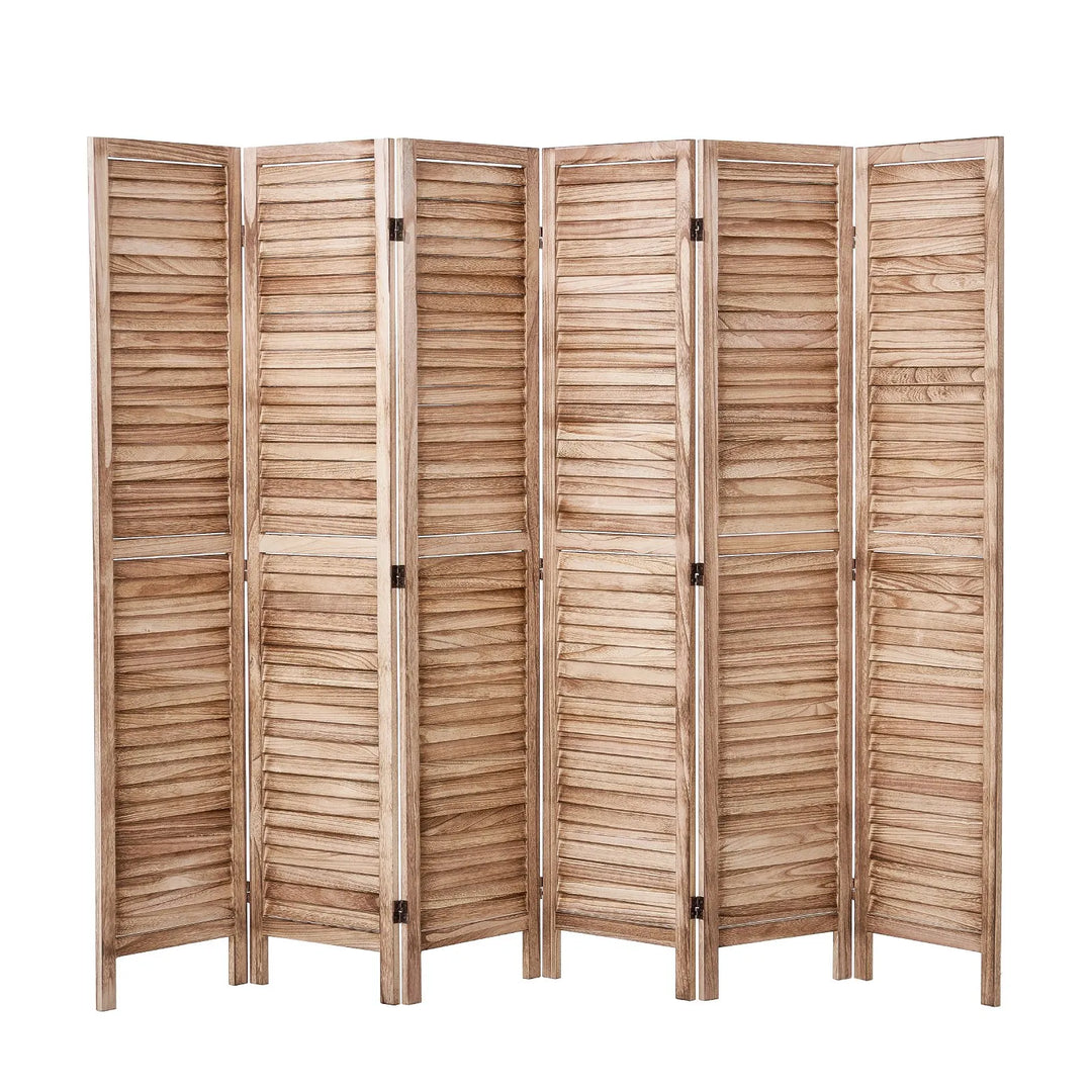 Buy farmhouse furniture Large Mediterranean Farmhouse Wooden Beige 6 Panel Wood Room Divider - Modern Cottage Farmhouse Furniture
