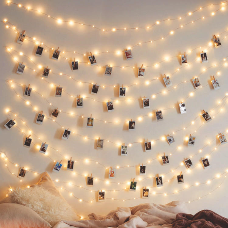 Buy farmhouse furniture Hanging Photo Clips Fairy String Lights - Modern Cottage Farmhouse Furniture